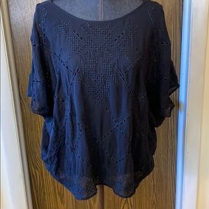 Club Monaco blouse, navy blue, beautiful look